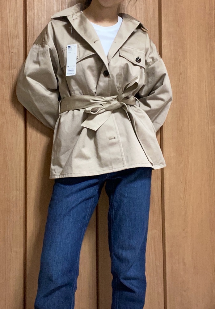 オーバーサイズシャツジャケット着画です