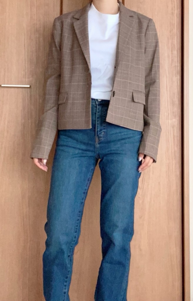 チェッククロップドテーラードジャケット