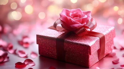 Beautiful pink gift box